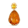 Baltic Amber and Simulated Yellow Diamond 1.50 ctw Pendant without Chain in 14K YG Over Sterling Silver - Sticky add to cart bar