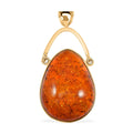 Baltic Amber Drop Pendant without Chain in 14K YG Over Sterling Silver - Sticky add to cart bar