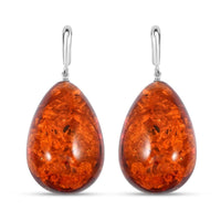 Baltic Amber Fire Teardrop Earrings