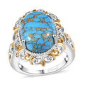 Karis Mojave Blue Turquoise 7.70 ctw Fancy Ring in 18K YG Plated and Platinum Bond (Size 10.0) - Sticky add to cart bar