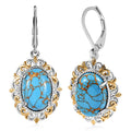 Karis Mojave Blue Turquoise 10.15 ctw Lever Back Earrings in 18K YG Plated and Platinum Bond - Sticky add to cart bar