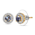D'Joy Peacock Tanzanite and Diamond 1.30 ctw Sunburst Earrings in 18K Vermeil Yellow Gold Over Sterling Silver - Sticky add to cart bar