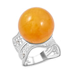 Butterscotch Amber Ring in Sterling Silver (Size 5.0)