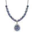D'Joy Tanzanite and Multi Gemstone 7.50 ctw Petals Vine Necklace in Rhodium Over Sterling Silver 18-20 Inches - Sticky add to cart bar