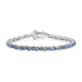 D'Joy Tanzanite and Tsavorite Garnet 8.60 ctw Petals Vine Bracelet in Rhodium Over Sterling Silver (7.25 In) - Sticky add to cart bar