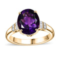 Luxoro 10K Yellow Gold AAA Moroccan Amethyst, Diamond (I2) Ring (Size 9.0) (4.40 g) 4.70 ctw - Sticky add to cart bar