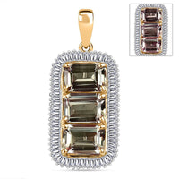 Certified & Appraised Luxoro AAA Turkizite and I2 Diamond 3.85 ctw Pendant in 14K Yellow Gold (Del. in 12-15 Business Days)