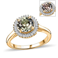 Luxoro 10K Yellow Gold AAA Turkizite, Diamond (I2) (0.20 cts) Ring (Size 10.0) 1.70 ctw