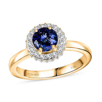 Luxoro 14K Yellow Gold AAA Tanzanite, Diamond (I2) (0.35 cts) Ring (Size 10.0) (4.00 g) 1.30 ctw