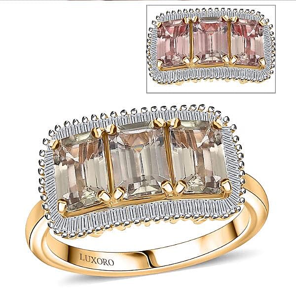 Certified & Appraised Luxoro AAA Turkizite and I2 Diamond 3.85 ctw Ring in 14K Yellow Gold (Size 10.0)