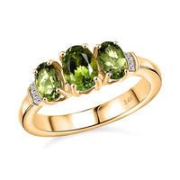 Luxoro 14K Yellow Gold AAA Calabar Tourmaline, Diamond (I2) Ring (Size 8.0) (4.60 g) 1.85 ctw
