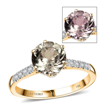 Luxoro 14K Yellow Gold AAA Turkizite, Diamond (I2) (0.27 cts) Ring (Size 10.0) 2.15 ctw - Product card gallery slide 1 (10177868693817)