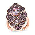 Premium Martha Rocha Kunzite, Madagascar Pink Sapphire Ring in 18K Vermeil RG Over Sterling Silver (Size 10.0) 3.80 ctw - Sticky add to cart bar