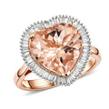 14K Rose Gold AAA Marropino Morganite, Diamond (G-H, I2) Heart Ring (Size 17.0) 5.40 ctw - Sticky add to cart bar