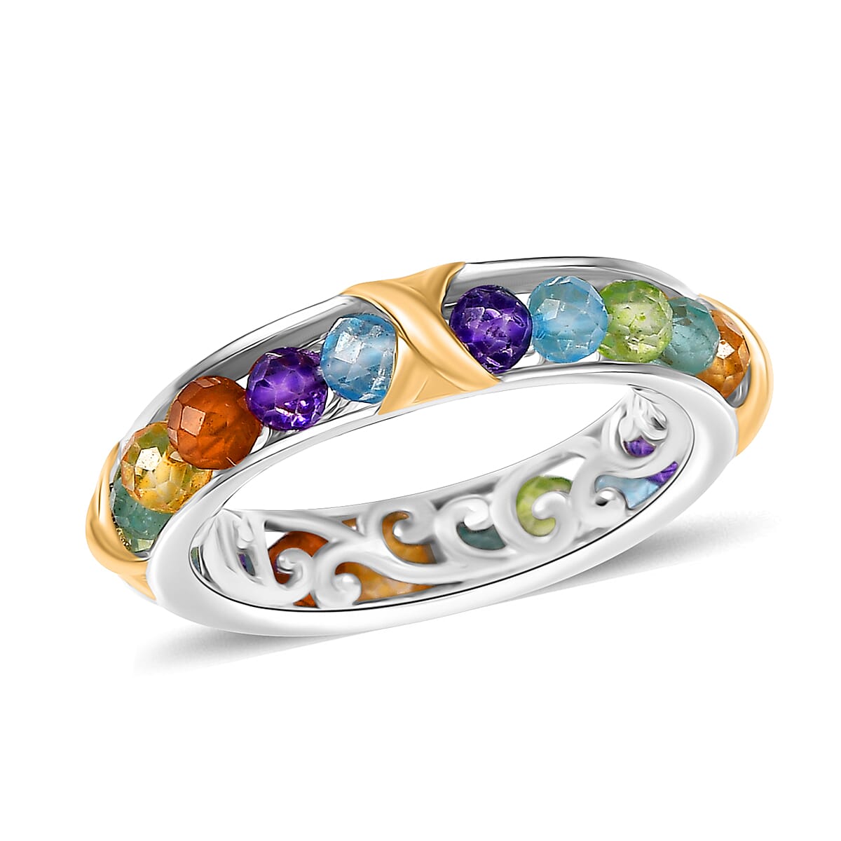Karis African Amethyst Ring in 18K YG Plated and Platinum Bond (Size 1