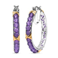 Karis African Amethyst  Beads Earrings in 18K YG Plated and Platinum Bond 15.00 ctw - Sticky add to cart bar