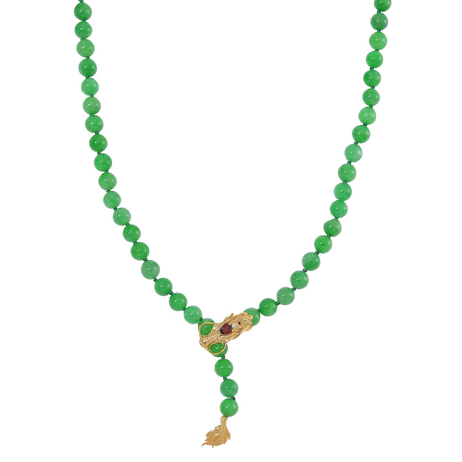 Green Jade (D), Multi Genstone Fancy Necklace with Lobter Lock in 18K Vermeil YG Over Sterling Silver (18 -20 Inches) 220.90 ctw