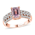 Martha Rocha Kunzite, Moissanite Ring in 18K Vermeil RG Over Sterling Silver (Size 10.0) 2.20 ctw - Sticky add to cart bar