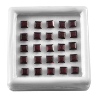 AAA Orissa Rhodolite Garnet Assorted Box (Sqr 4 mm) 10.00 ctw