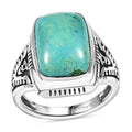 Artisan Crafted Royston Rectangular Turquoise Ring in Sterling Silver (Size 10.0) - Sticky add to cart bar