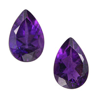 AAA African Amethyst Set of 2 (Pear 6x4 mm) 0.74 ctw