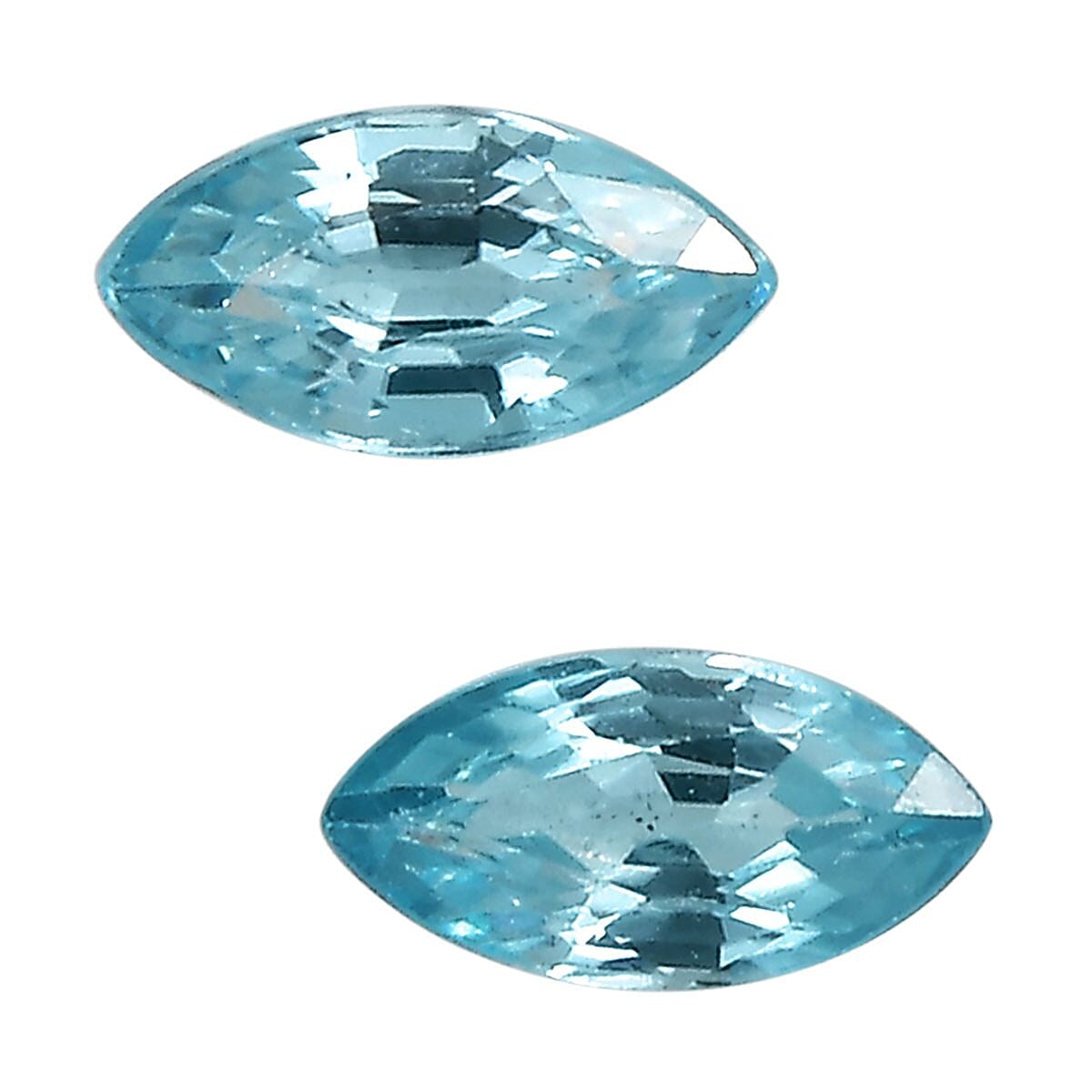 Blue Zircon Set of 2 (Mrq 5x2.5 mm) 0.34 ctw