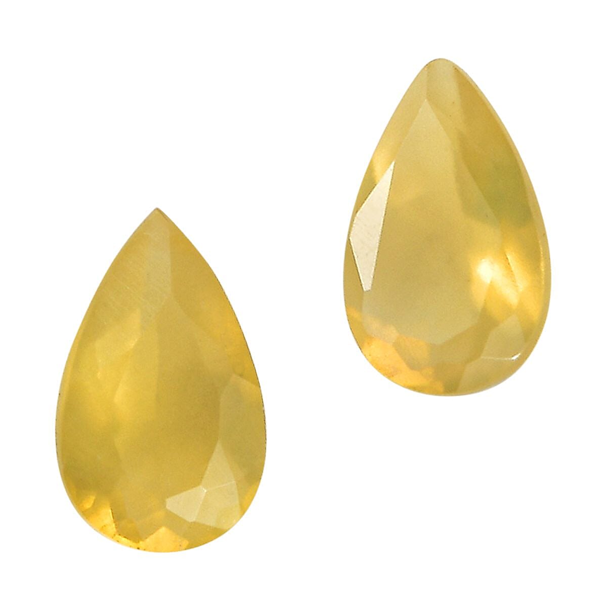 Canary Opal Set of 2 (Pear 5x3 mm) 0.25 ctw