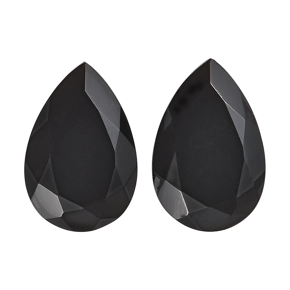 AA Black Onyx Set of 2 (Pear 9x6 mm) 2.18 ctw