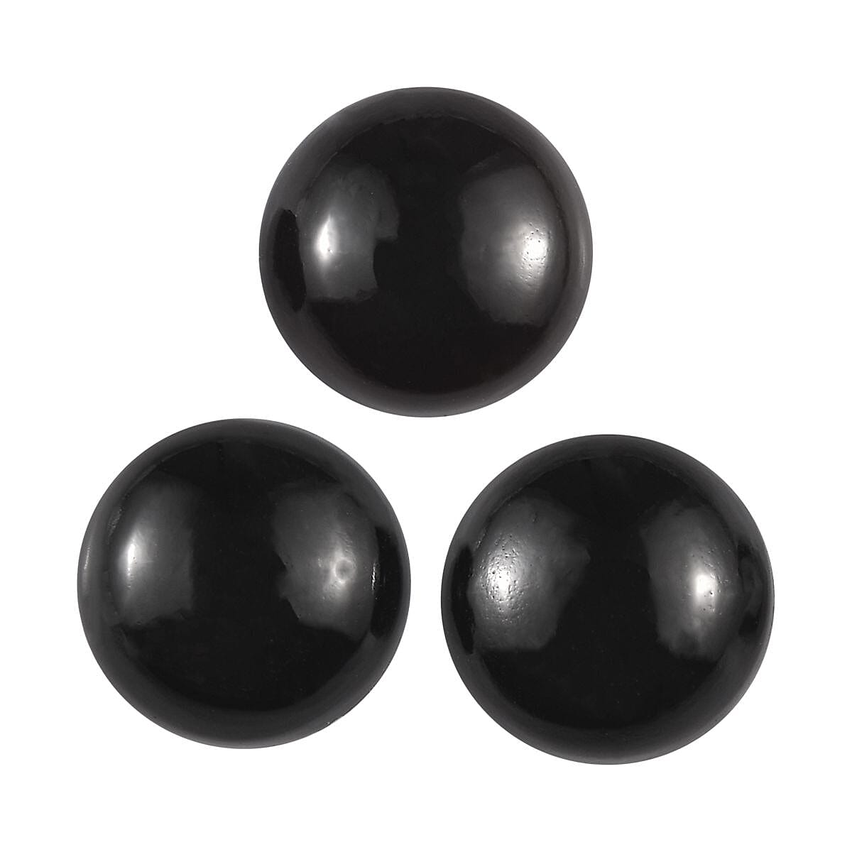 Black Onyx Set of 3 (Rnd 7 mm) 2.88 ctw