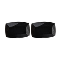 Australian Black Tourmaline Set of 2 (Cush 6x4 mm) 0.97 ctw