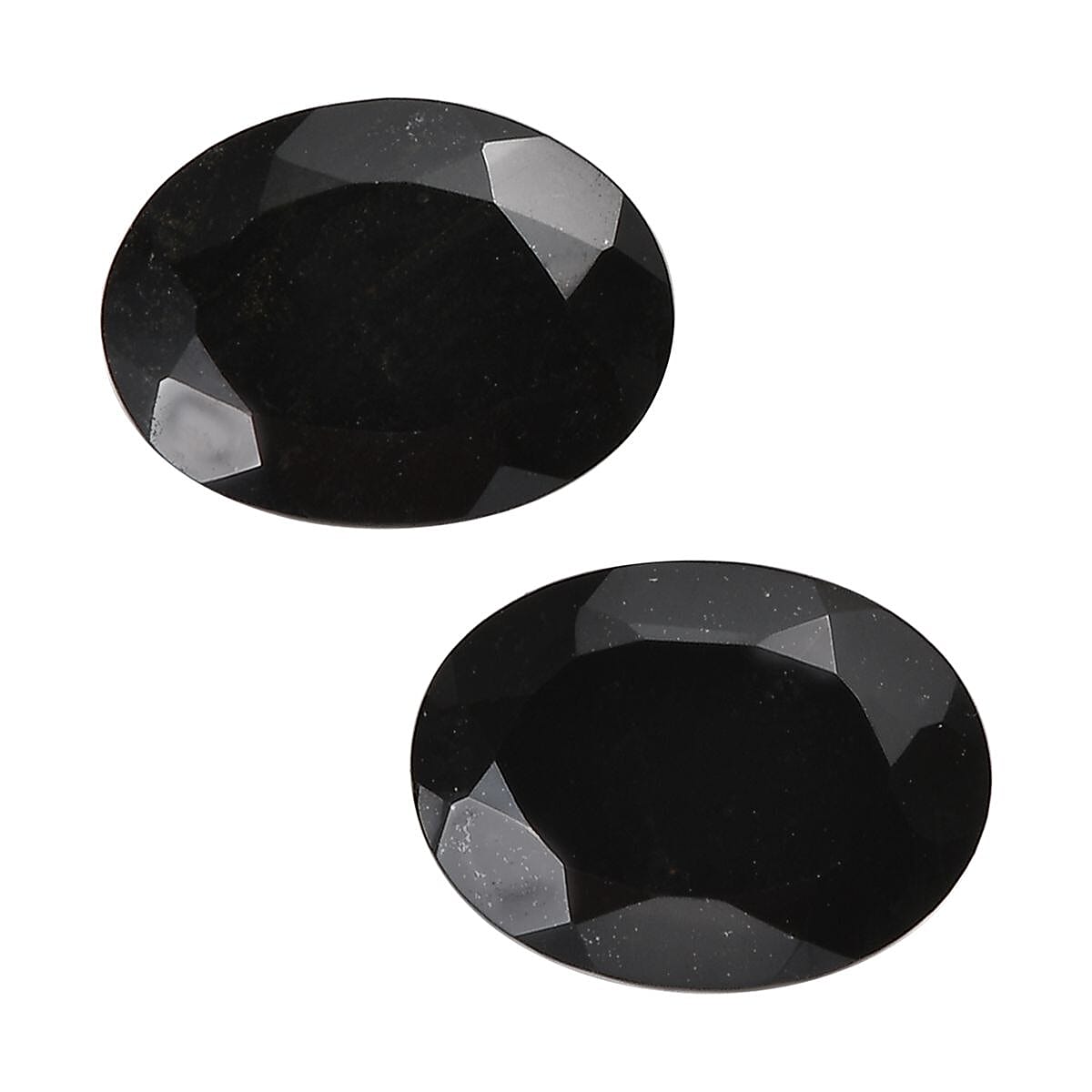 Australian Black Tourmaline Set of 2 (Ovl 8x6 mm) 2.19 ctw