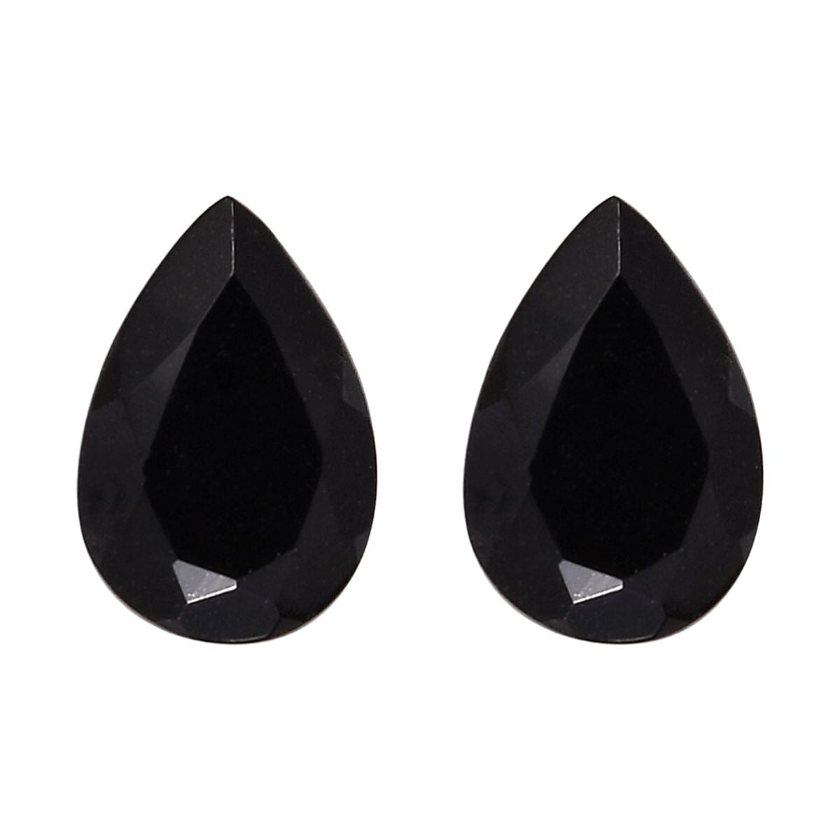 Australian Black Tourmaline Set of 2 (Pear 6x4 mm) 0.76 ctw