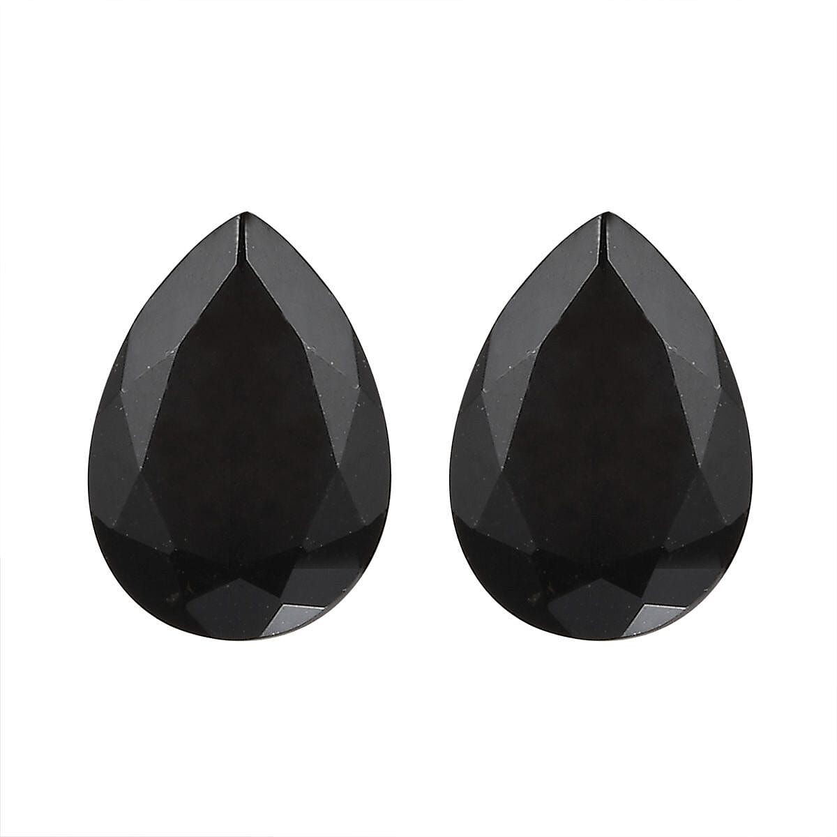 Australian Black Tourmaline Set of 2 (Pear 7x5 mm) 1.31 ctw
