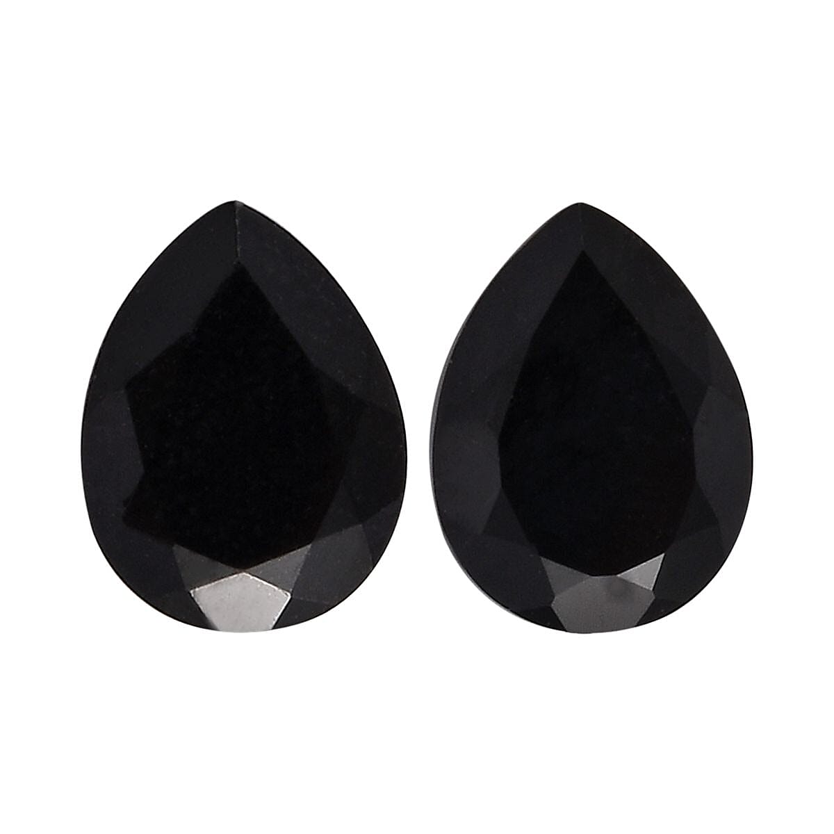 Australian Black Tourmaline Set of 2 (Pear 8x6 mm) 2.11 ctw