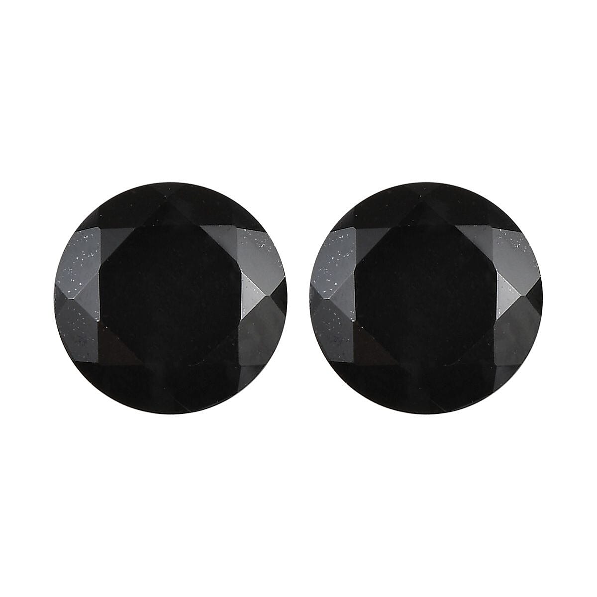 Australian Black Tourmaline Set of 2 (Rnd 8 mm) 3.69 ctw