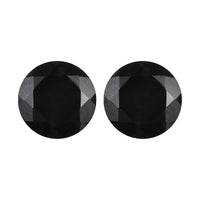 Australian Black Tourmaline Set of 2 (Rnd 8 mm) 3.69 ctw