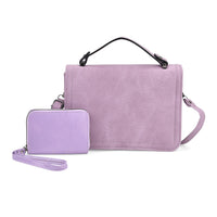 Pink Faux Leather Crossbody Bag (8.3"x2.9"x5.9") with Shoulder Strap and Card Holder