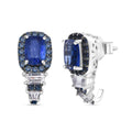 Kashmir Kyanite and Multi Gemstone 4.10 ctw J-Hoop Earrings in Rhodium Over Sterling Silver - Sticky add to cart bar
