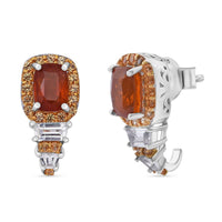 Kashmir Kyanite and Multi Gemstone 4.10 ctw J-Hoop Earrings in Rhodium Over Sterling Silver