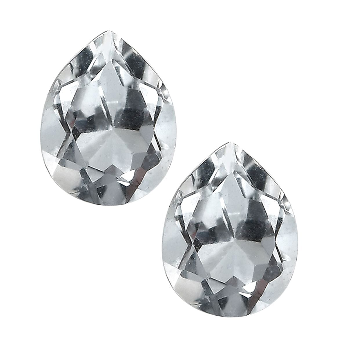 Goshenite Set of 2 (Pear 5x4 mm) 0.52 ctw