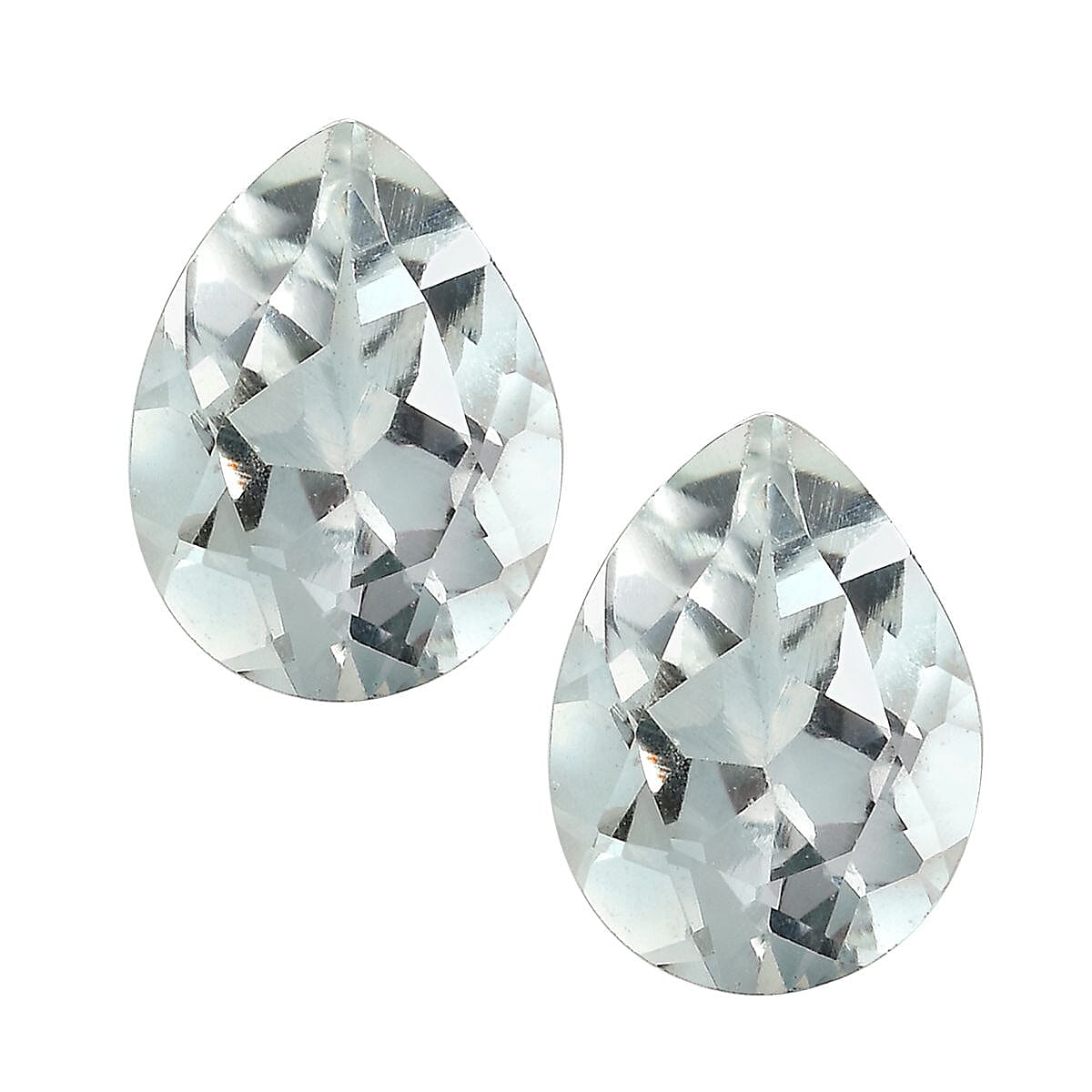 Goshenite Set of 2 (Pear 8x6 mm) 1.60 ctw