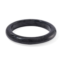 Natural Black Jade 280.00 ctw Bangle Bracelet (7.00 In)
