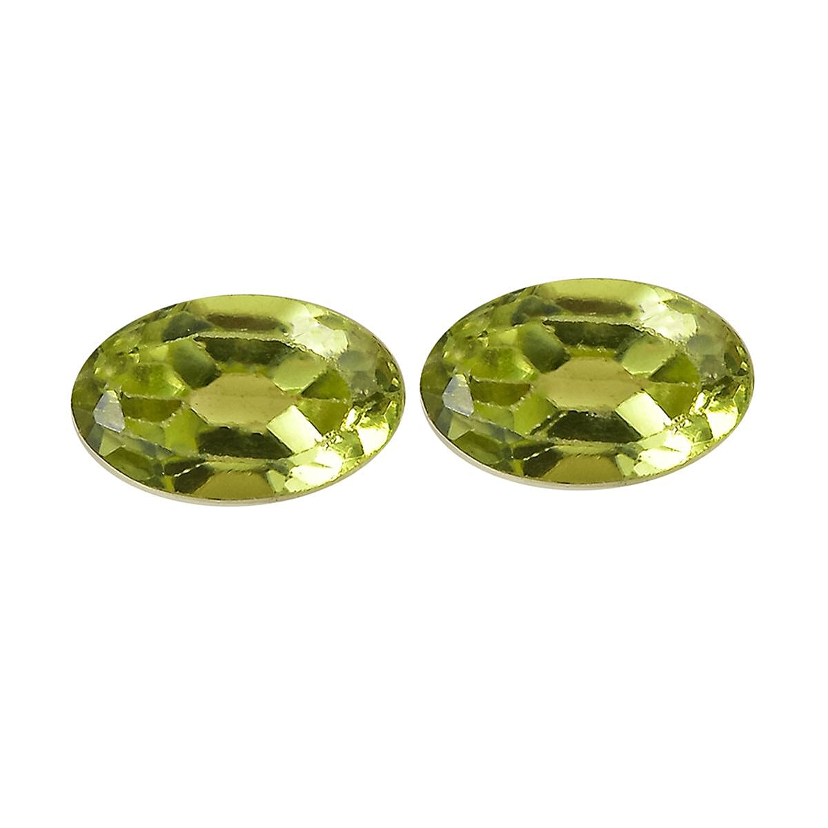Hebei Peridot Set of 2 (Oval 5x3 mm) 0.46 ctw