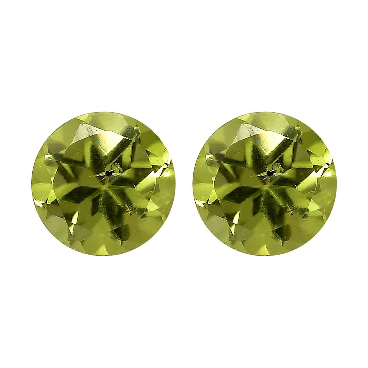 Hebei Peridot Set of 2 (Rnd 5 mm) 0.85 ctw