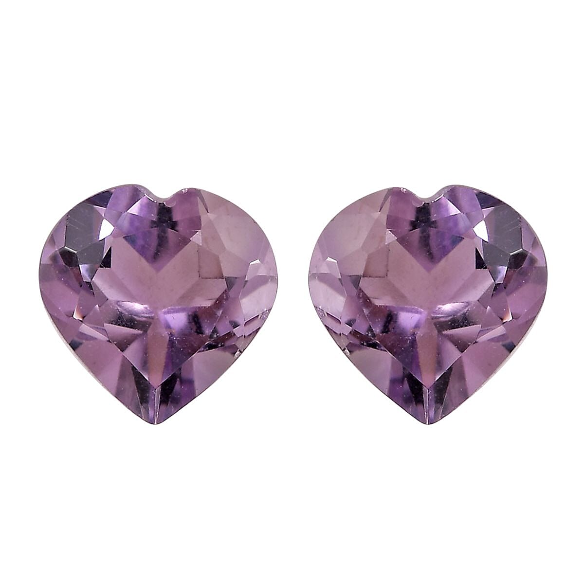 Rose De France Amethyst Set of 2 (Hrt 6 mm) 1.50 ctw