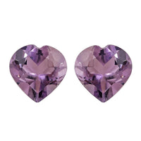Rose De France Amethyst Set of 2 (Hrt 6 mm) 1.50 ctw
