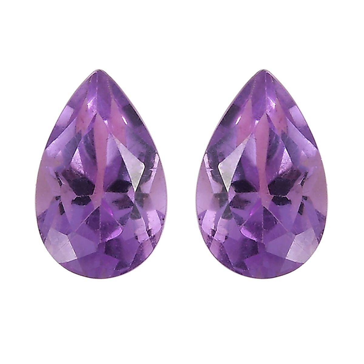 AA Rose De France Amethyst Set of 2 (Pear 7x5 mm) 0.76 ctw