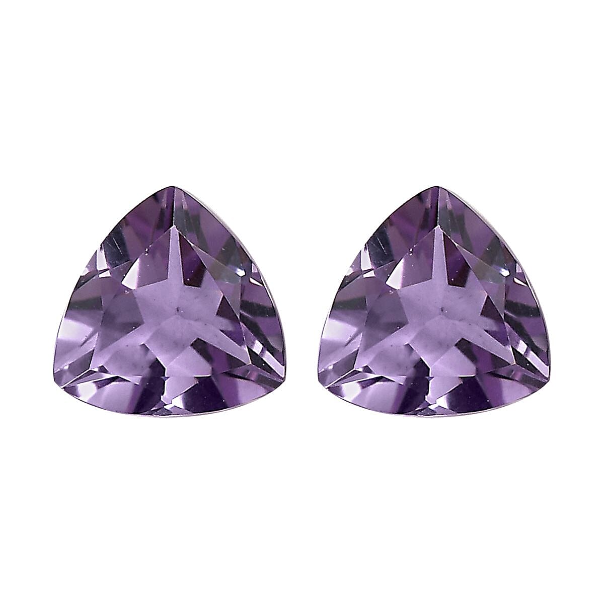 Rose De France Amethyst Set of 2 (Trl 5 mm) 0.75 ctw