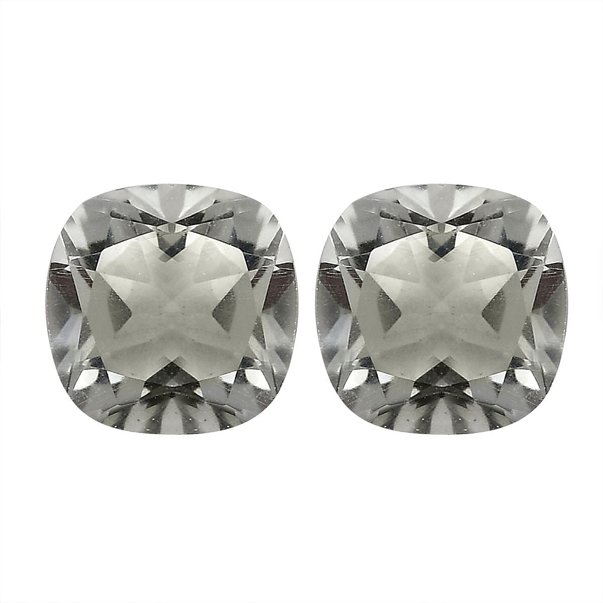 Montezuma Prasiolite Set of 2 (Cush 6x6 mm) 1.60 ctw