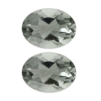 Montezuma Prasiolite Set of 2 (Oval 7x5 mm) 1.35 ctw